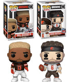 Funko Baker Mayfield Odell Beckham Jr Bundle Cleveland Browns NFL Pop Vinyl Figures (with Shield Protectors) New Rare Limited Collector Edition Holiday 2019 Ultimate Gift for Your Favorite Browns Fan