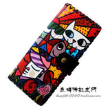 Printing Cartoon cat wallets women clutch wallet, fashion female purse PU leather lady purse Antique National wind change purse
