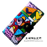 Printing Cartoon cat wallets women clutch wallet, fashion female purse PU leather lady purse Antique National wind change purse