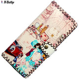 Printing Cartoon cat wallets women clutch wallet, fashion female purse PU leather lady purse Antique National wind change purse