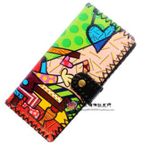 Printing Cartoon cat wallets women clutch wallet, fashion female purse PU leather lady purse Antique National wind change purse