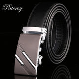 PATEROY Belt Men Top Quality Genuine Luxury Leather Belts for Men Designer Strap Male Automatic Buckle Waistband Cinto Masculino