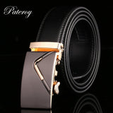 PATEROY Belt Men Top Quality Genuine Luxury Leather Belts for Men Designer Strap Male Automatic Buckle Waistband Cinto Masculino