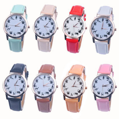 *** NEW *** Cat Lover Womens Watch Leather Quartz