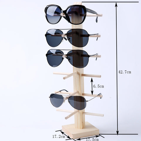 Wooden Sunglasses Multi Display Rack Shelf Eyeglasses Jewelry Holder for Multi Pairs Glasses Showcase