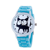 2018 Men Women Quartz Watch Cute Cat Pattern Jelly Silicone Band Ladies Girl Sport Wrist Watches Clock relogio feminino