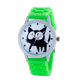 2018 Men Women Quartz Watch Cute Cat Pattern Jelly Silicone Band Ladies Girl Sport Wrist Watches Clock relogio feminino
