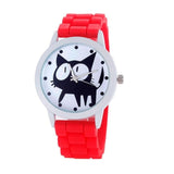 2018 Men Women Quartz Watch Cute Cat Pattern Jelly Silicone Band Ladies Girl Sport Wrist Watches Clock relogio feminino
