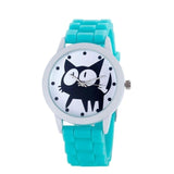 2018 Men Women Quartz Watch Cute Cat Pattern Jelly Silicone Band Ladies Girl Sport Wrist Watches Clock relogio feminino