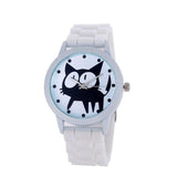 2018 Men Women Quartz Watch Cute Cat Pattern Jelly Silicone Band Ladies Girl Sport Wrist Watches Clock relogio feminino