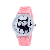 2018 Men Women Quartz Watch Cute Cat Pattern Jelly Silicone Band Ladies Girl Sport Wrist Watches Clock relogio feminino