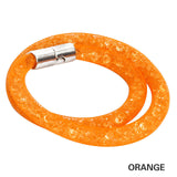 Shineland 2018 New Hot Sale Fashion Style Bracelets Double Mesh Full Crystal Magnetic Clasp Wrap Bracelet Charm Women Bangle