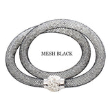 Fashion Jewelry Handmade Bracelets Women Charm Rhinestone Double Mesh Full Crystal Magnetic Slimming Clasp Wrap Bangle Jewelry