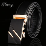 PATEROY Men's Belt Male Waist Belts Genuine Leather Riem Cinturon Hombre Ceinture Homme Designer Cinto Masculino High Quality