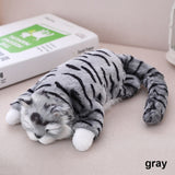 1PC 30cm Funny Simulation Cat Plush Toys Roll Laugh Out Stuffed Cat Doll Swing Body Animal Electric Music Toy Kids Birthday Gift