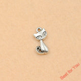 10pcs Mixed Tibetan Silver Plated Animals I Love My Cat Charms Pendants Jewelry Making Diy Charm Handmade Crafts m025