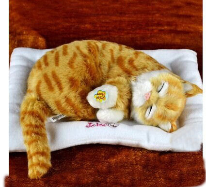 Cat plush toy electric real looking breathing purring cat birthday gift
