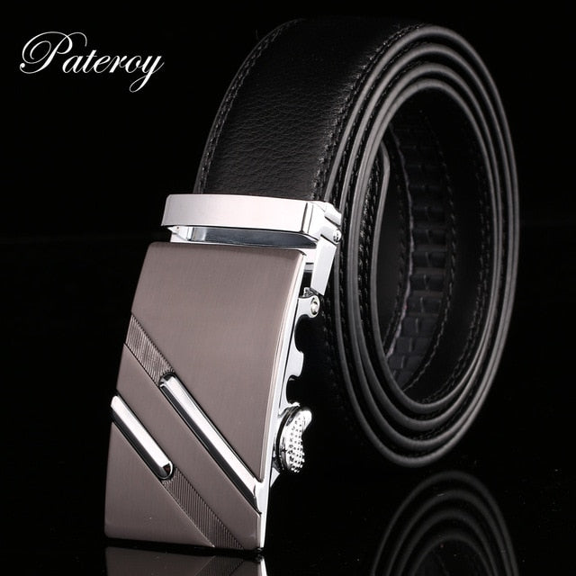 PATEROY Belt Men Top Quality Genuine Luxury Leather Belts for Men Designer Strap Male Automatic Buckle Waistband Cinto Masculino