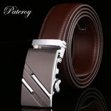 PATEROY Belt Men Top Quality Genuine Luxury Leather Belts for Men Designer Strap Male Automatic Buckle Waistband Cinto Masculino