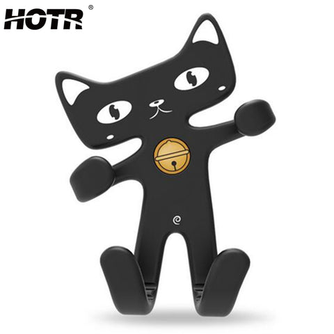 HOTR Flexible Soft Rubber Cat Car Holder Fashion Cute Air Vent Mount Car Phone Holder Silicone Mobile Phone Holder Universal