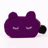 Cute Lady Cosmetic Bag Cat Hairball Zipper Pouch Travel Toiletry Storage Bag Pouch Women Trip Makeup Bag