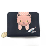 Women cute cat wallet small zipper girl wallet brand designed pu leather women coin purse female card holder wallet billetera