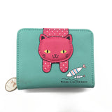 Women cute cat wallet small zipper girl wallet brand designed pu leather women coin purse female card holder wallet billetera