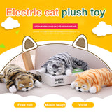 1PC 30cm Funny Simulation Cat Plush Toys Roll Laugh Out Stuffed Cat Doll Swing Body Animal Electric Music Toy Kids Birthday Gift