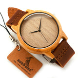 Men's Bamboo Watch With Leather Band
