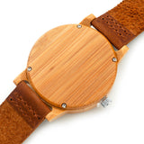 Men's Bamboo Watch With Leather Band